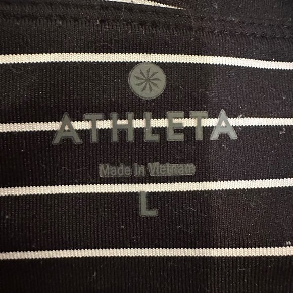 ATHLETA WOMENS BLACK WHITE STRIPED SKORT SIZE LARGE - Picture 7 of 8